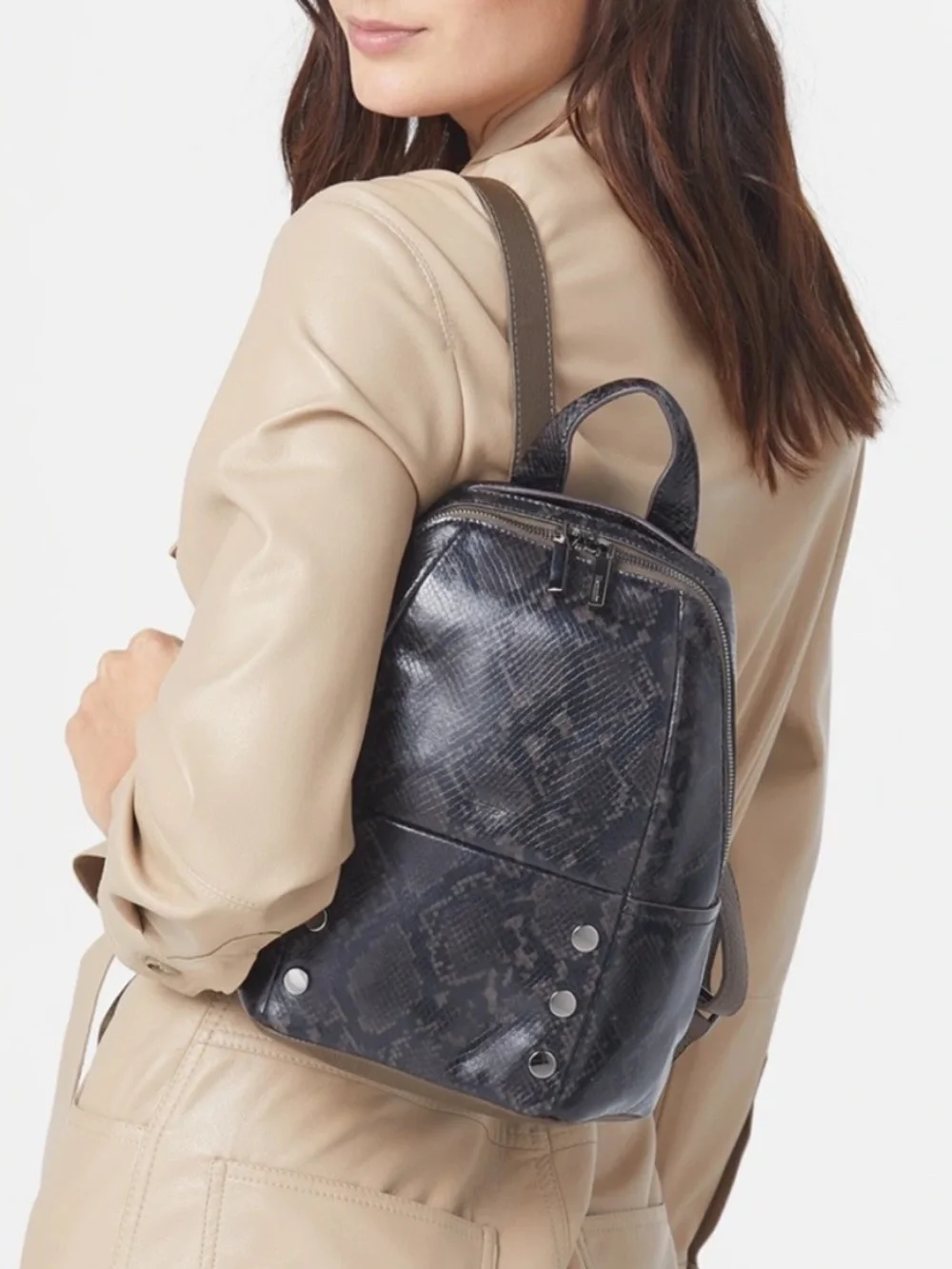 Hammitt Hunter medium reptile snake print backpack